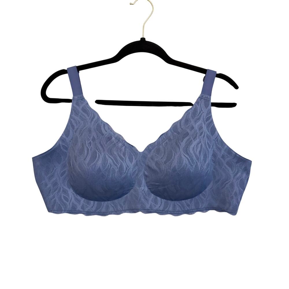 Comfelie Lace Wireless Bralette Bra Size 2XL Blue Comfort Seamless Everyday